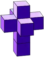 Das dreidimensionale Netz eines Tesserakts