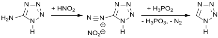 Synthese von 1H-Tetrazol aus 5-Aminotetrazol