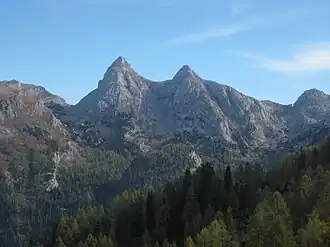 Teufelshörner vom Halsköpfl aus gesehen (links das Große und rechts das Kleine Teufelshorn)