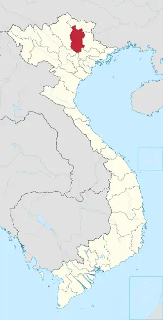 Karte von Vietnam mit der Provinz Thái Nguyên hervorgehoben