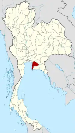 Karte von Thailand mit der Provinz Chon Buri hervorgehoben