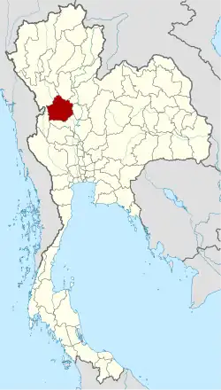 Karte von Thailand mit der Provinz Kamphaeng Phet hervorgehoben