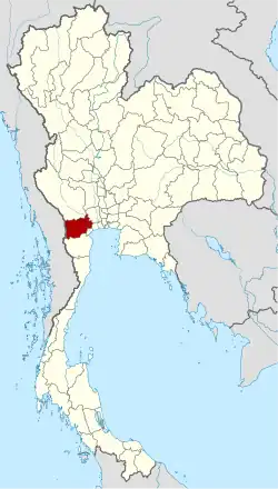 Karte von Thailand mit der Provinz Ratchaburi hervorgehoben