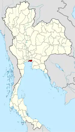 Karte von Thailand mit der Provinz Samut Prakan hervorgehoben