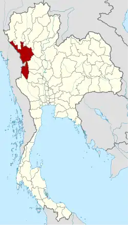 Karte von Thailand mit der Provinz Tak hervorgehoben