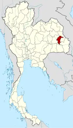 Karte von Thailand mit der Provinz Yasothon hervorgehoben