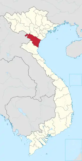Karte von Vietnam mit der Provinz Thanh Hóa hervorgehoben