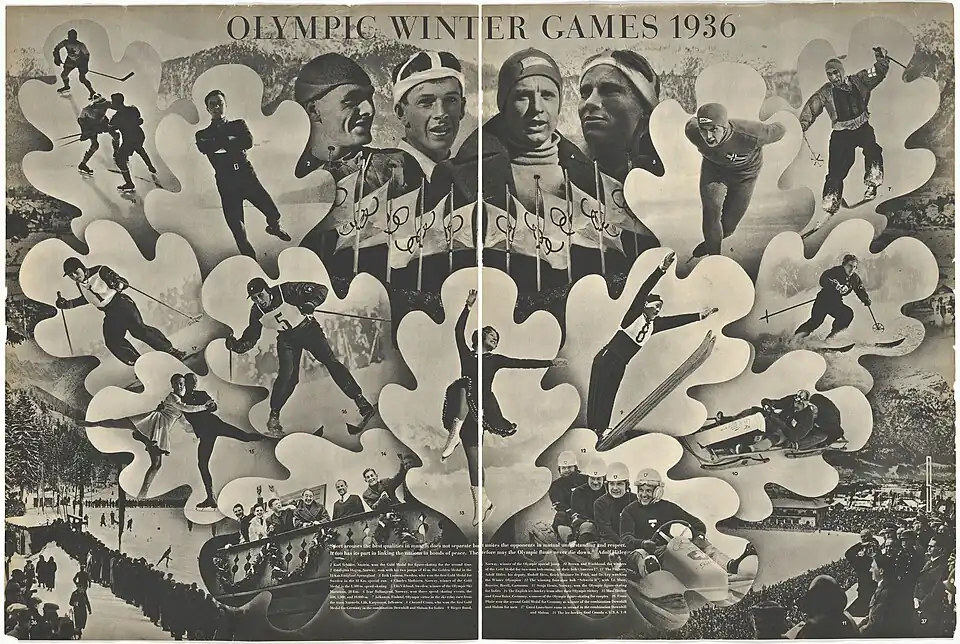 The American Illustrated News, August-October, 1936 (Olympic number); Abb. Pfnür ganz rechts in der Mitte