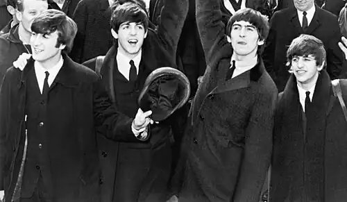 The Beatles arrive at JFK Airport (cropped) (b)