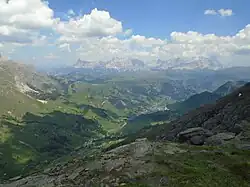 Buchensteintal mit Arabba vom Padonkamm