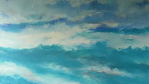 "The Sea IV" 2012 Öl auf Leinwand 101 × 182 cm gemalt in Vanuatu