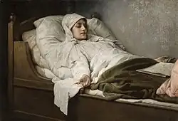 Die Seherin von Prevorst im Hochschlaf (1892), Öl auf Leinwand, 99 × 132&nbsp;cm, Nationalgalerie Prag