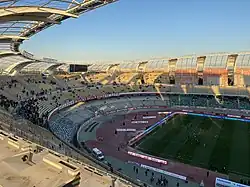 Das Stadion während der Renovierungsarbeiten auf der Gegentribüne (SSC Bari – AZ Picerno, Februar 2020)