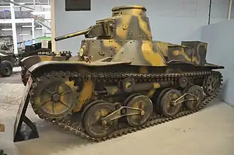 Leichter Panzer Typ 95 Ha-Gō, Laufwerk als Entwicklungsbasis für den Kettenantrieb.