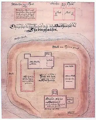 undatierter Plan des ehemaligen Amtshauses