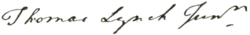 Unterschrift von Thomas Lynch Jr.
