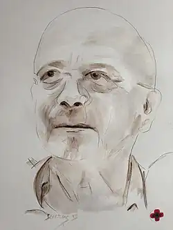 Dieses Bild zeigt ein Porträt von Thomas Ranft aus dem Jahr 2013 und wurde durch die promovierte Künstlerin, Malerin und Fotografin Benita Martin mittels Bleistift, Kohle und Graphit in einer besonderen und rechtlich geschützten (dreidimensionalen) Maltechnik namens Ada Dimensionsmalerei angefertigt.