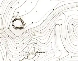 Lageskizze der Tiebenburg von Carl Schuchhardt um 1916