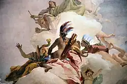 G. B. Tiepolo, Fresko, Ruhm des Hauses Pisani (Detail)