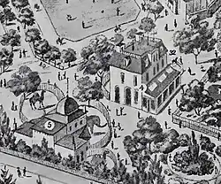 Wohngebäude in Nills Tiergarten mit Warmhaus im Erdgeschoss (Kennzeichen&nbsp;4).