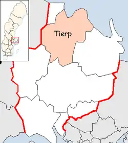 Lage der Gemeinde Tierp