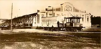 Straßenbahn-Güterverkehr auf dem Brauereigelände in der ersten Hälfte der 1920er Jahre