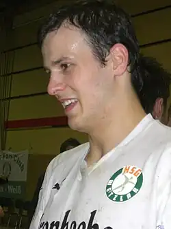 Timo Salzer nach einem Pokalspiel in der Sporthalle Dutenhofen (2008)