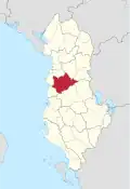 Lage des Kreises Tirana