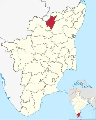 Positionskarte des Distrikts Tirupattur