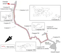 Plan des Höhlensystems