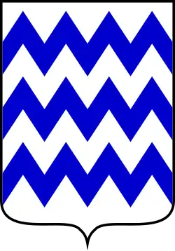 Drei Zickzackbalken im Wappen der italienischen Familie Tocco