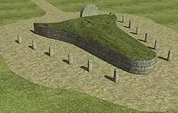 Modell mit Portalstele Rückansicht