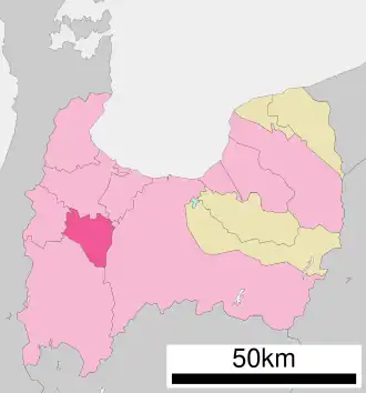 Lage Tonamis in der Präfektur