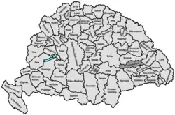 Lage des Komitats Torda-Aranyos