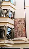 Fresko Weinhalle (mit einem Ritter und dem Tiroler Wappen)