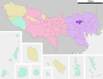 Lage Toshimas in der Präfektur