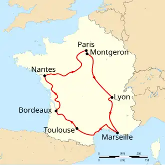 Karte Tour de France 1903