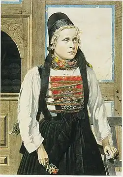 Steinperf, Festtracht (mit „Mutsche“ als Kopfbedeckung), Obergericht Breidenbach