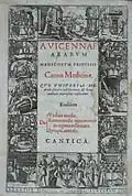 Linkes Bild: Seite aus der ältesten bekannten Handschrift des Kanons der Medizin, um 1030 Rechtes Bild: Ausgabe des Kanon, gedruckt 1595 in Venedig