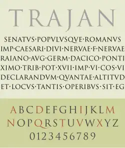 Schriftbeispiel für Trajan