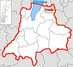 Lage der Gemeinde Tranås
