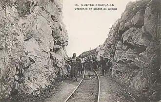 Einschnitt oberhalb von Kindia