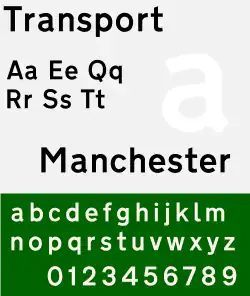 Schriftbeispiel für Transport