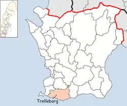 Lage der Gemeinde Trelleborg