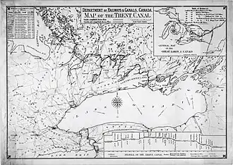 Eine Karte des Kanals von 1918