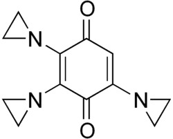 Strukturformel von Tris(aziridinyl)-p-benzochinon