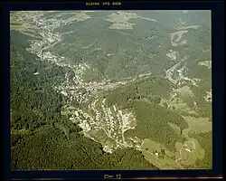 Das Schonachtal (linker oberer Quadrant) mündet in Triberg ins Gutachtal