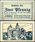 2&nbsp;Pfennig Notgeldschein (1920), RS: Trierer Dom und Liebfrauenkirche