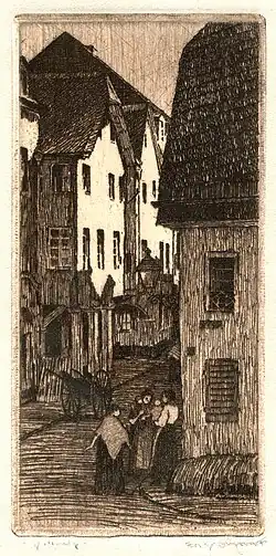 Krahnenstraße in Trier (1917&nbsp;oder&nbsp;früher), 139&nbsp;mm&nbsp;x&nbsp;68&nbsp;mm
