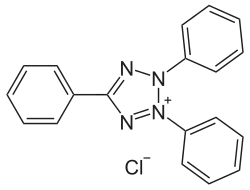 Strukturformel von Triphenyltetrazoliumchlorid